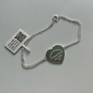 AUTHENTIC TIFFANY & Co. Heart Tag Double Chain Bracelet - size L
